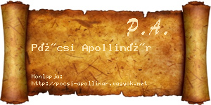 Pócsi Apollinár névjegykártya